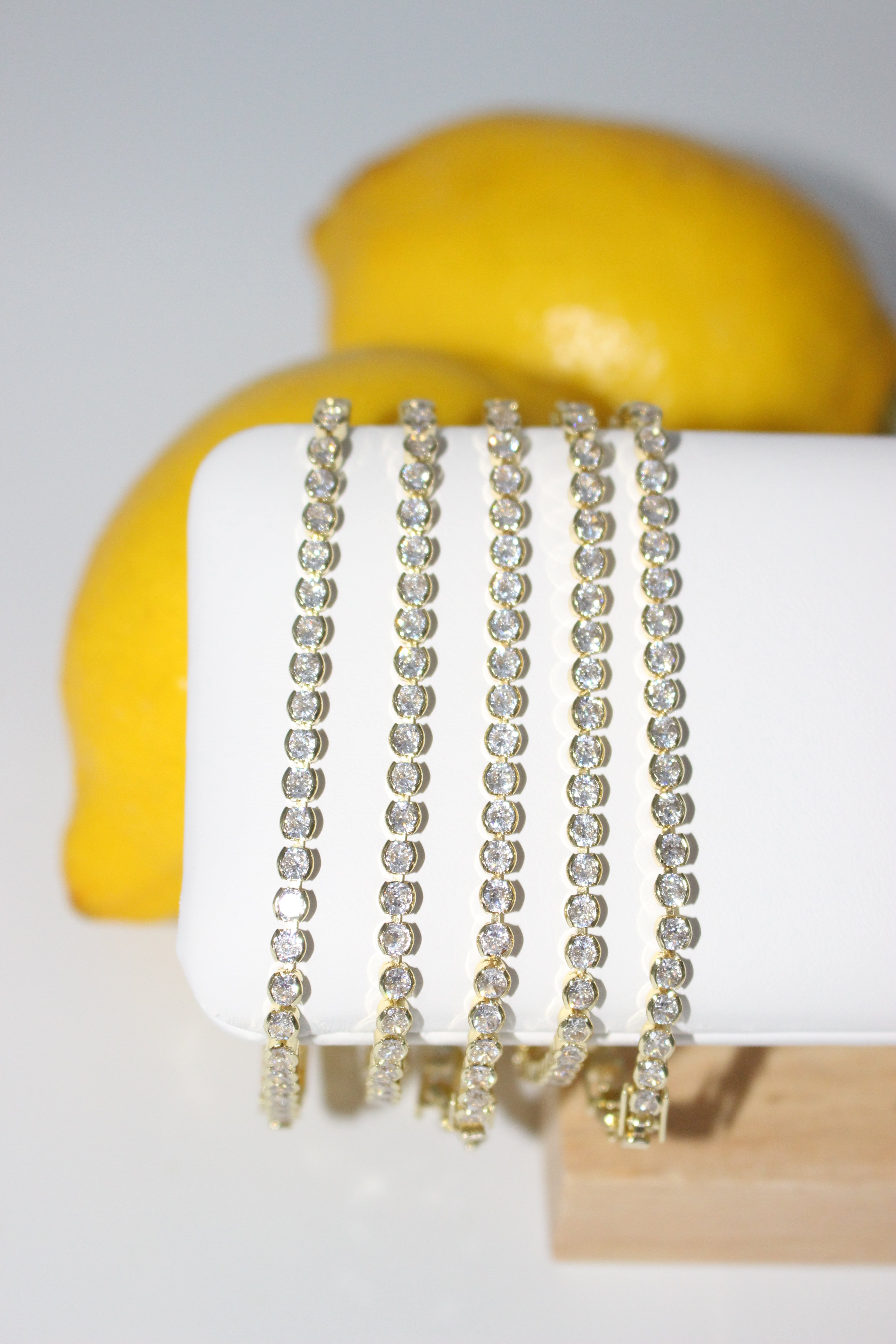 Round CZ stones tennis bracelet